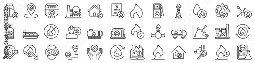 Natural gas icon vector set. Propane Illustration sign collection. Gas supply symbol. Gas logo.
