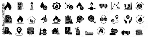 Natural gas icon vector set. Propane Illustration sign collection. Gas supply symbol. Gas logo.