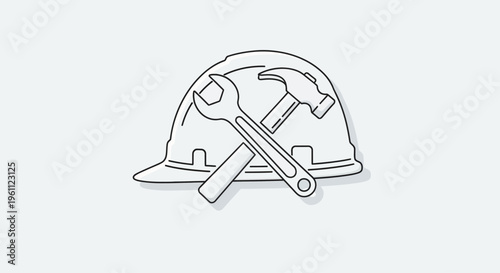 Construction Hard Hat and Tools.