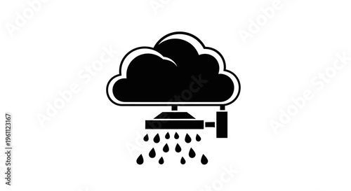 Black Cloud with Rain Drops Falling.