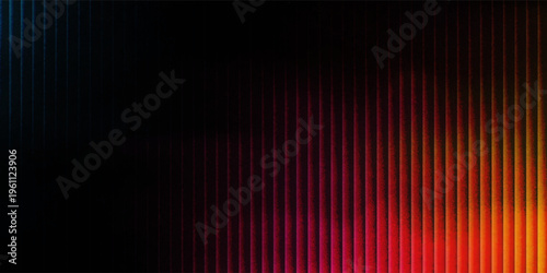 Glowing purple red yellow orange black abstract color gradient banner poster cover design, dark grainy texture modern.
