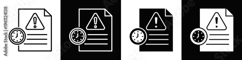 Incident Logs Icon In Black And White Filled Style.
