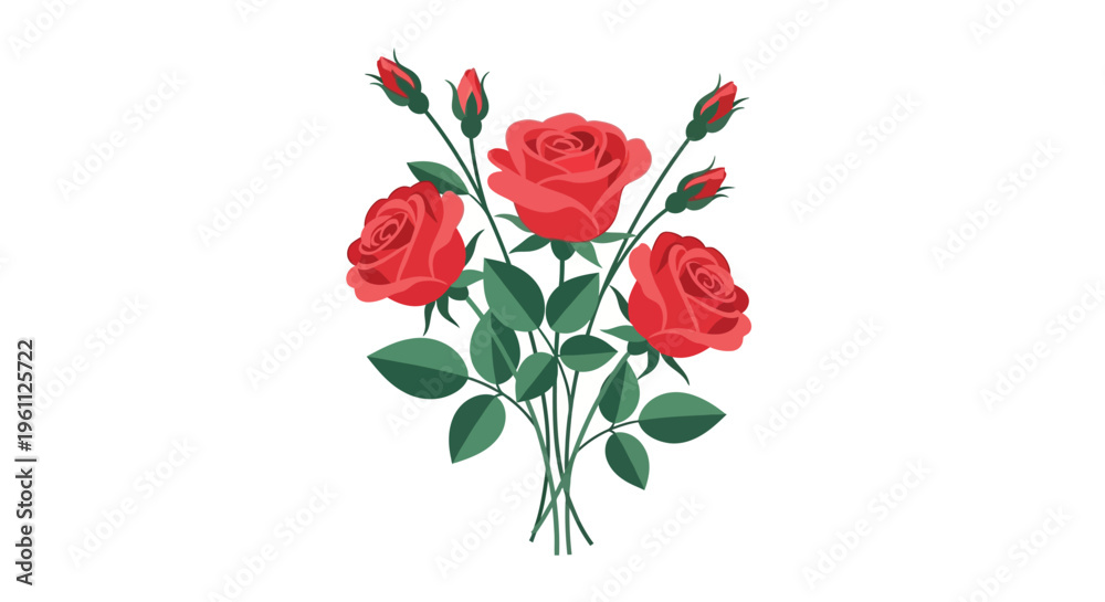 Fototapeta premium Vibrant Roses Bloom in a Beautiful Floral Arrangement