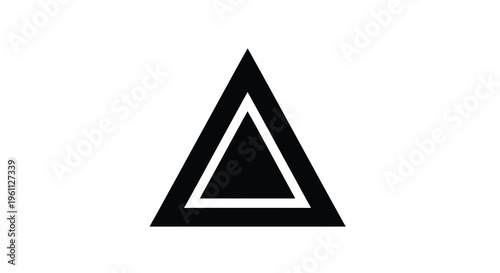 Nested triangles create a stark black shape a geometric silhouette