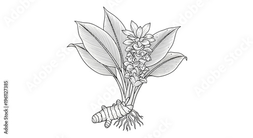 Detailed illustration of a single flower.
