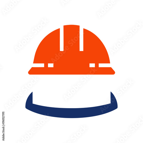 Hard hat symbol construction safety equipment orange hardhat protection gear work helmet industrial icon