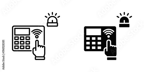 Alarm Monitoring icon set with style outline and solid. vector simple elements for design and presentation.