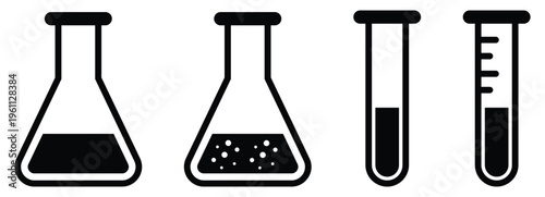 Laboratory Glassware Vector Beaker, Flask  Scientific Equipment Illustration.