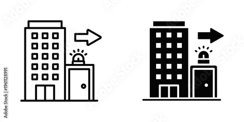 Evacuation Plan icon set with style outline and solid. vector simple elements for design and presentation.