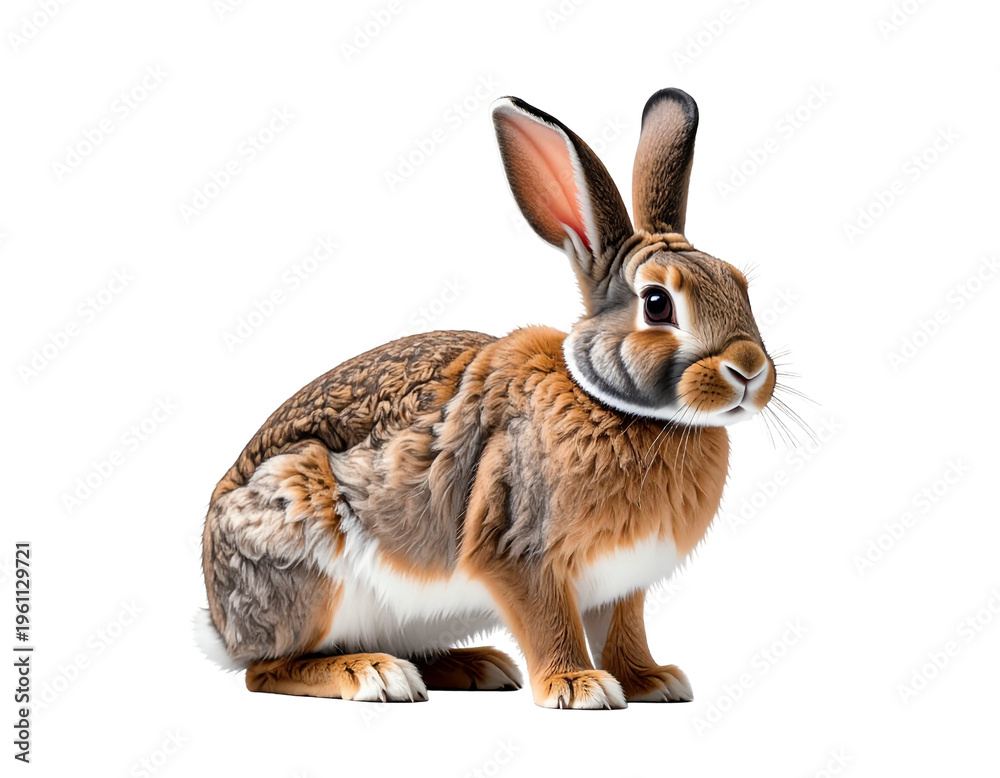 Fototapeta premium Cartoon firefly-inspired bunny illustration with soft fur texture and warm tones