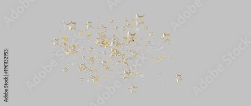 Golden stars glitter scatte...
