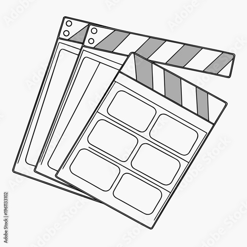 A clapper board for film production