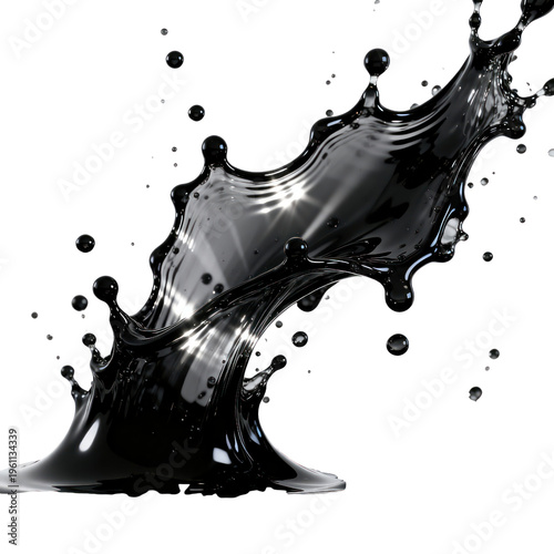Oil Liquid Splash Isolated on Transparent Background, Generative AI