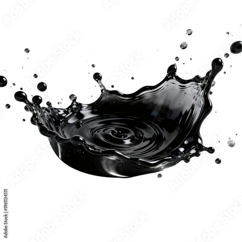 Oil Liquid Splash Isolated on Transparent Background, Generative AI