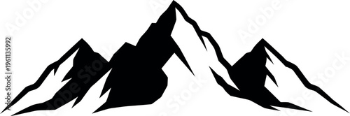 Black silhouette of a mountain range