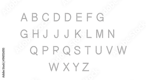 Alphabet, gray letters, uppercase typography, vector font characters, English alphabet