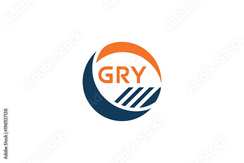Free Download A circular logo design featuring the letters gry in bold orange font with navy blue accents Vector - GFXLoad