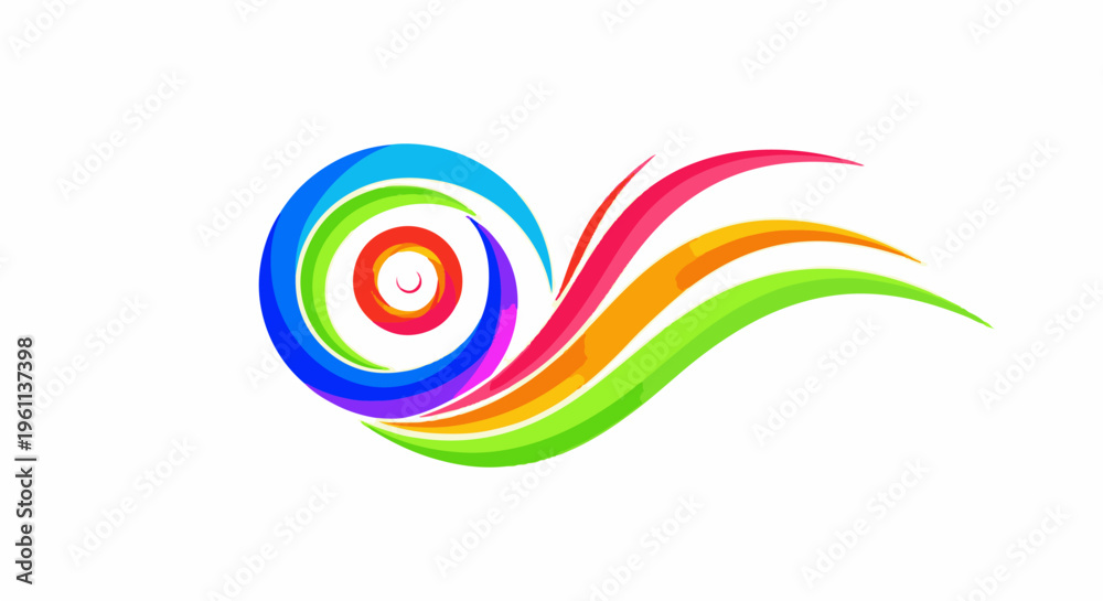 Obraz premium Swirling, colorful abstract design with vibrant curves and waves