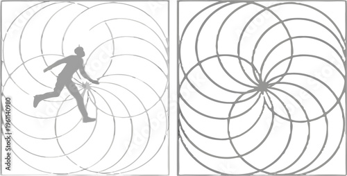 A grid of twelve abstract, three-dimensional shapes against a transparent background. Each shape is composed of concentric, smoothly curved lines, creating a rippling, organic form. The shapes vary sl