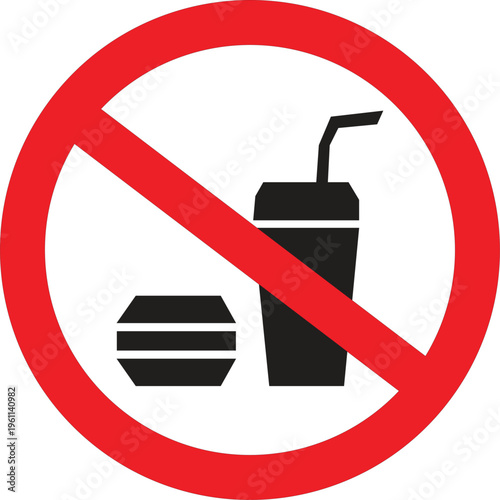 No Food or Drink Allowed Sign.