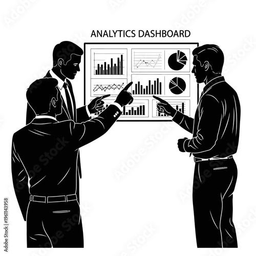 Two Businessmen Analyzing Data Charts.