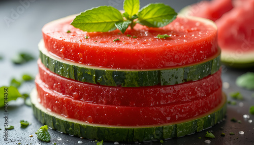 Top View Watermelon Slice Pattern – Vibrant Summer Background