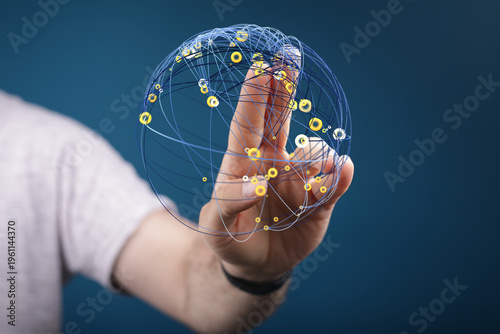 Hand reaching out to connec...