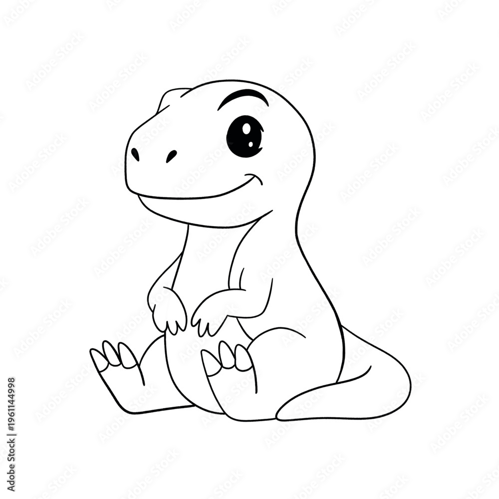 Fototapeta premium Cute Kawaii Dinosaur
