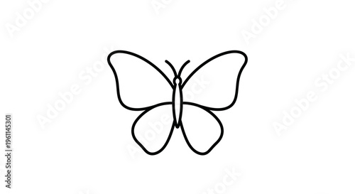 Simple line drawing of a butterfly.