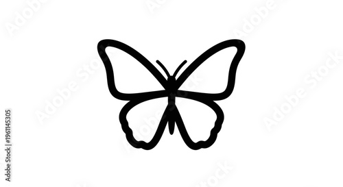 Butterfly Icon Black Silhouette Design.