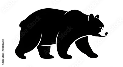 A powerful silhouette of a grizzly bear walking, a symbol of the American wilderness, strength, and conservation in national parks like Yellowstone and Glacier.