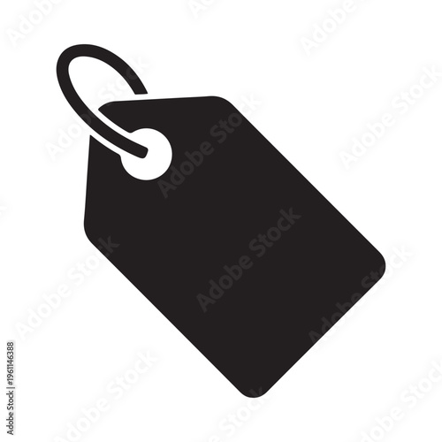 Black tag with a loop for labeling and identification purposes easily