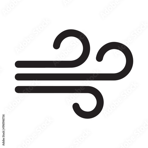 Vector graphic illustration of a simple wind symbol design