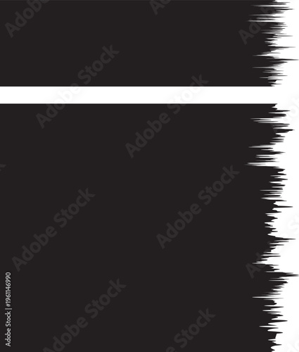 Black and white abstract background with torn edge