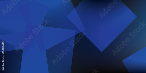 Tableau sur toile Abstract Geometric Shapes in Deep Blue Tones.