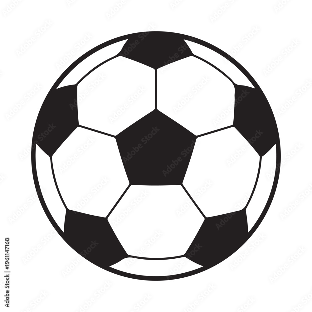 Fototapeta premium Black and white vector soccer ball graphic illustration design