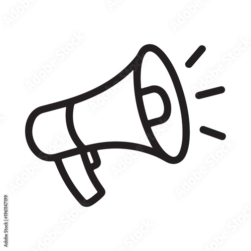 Simple vector illustration of a megaphone with sound lines