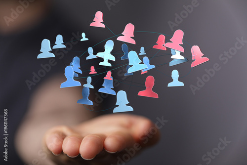 Abstract digital network he...