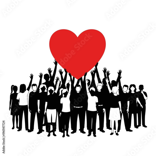 Diverse Group Holding Big Heart.
