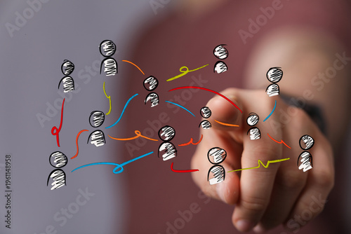Concept of a social network...