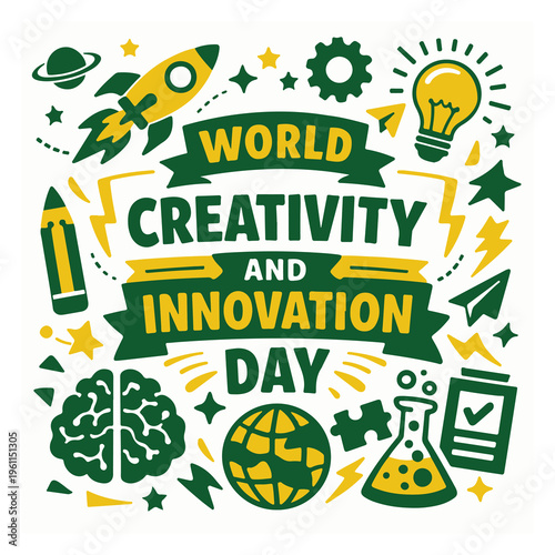 World Creativity and Innovation Day Flyer Celebrating Ideas, Imagination and Creative Thinking