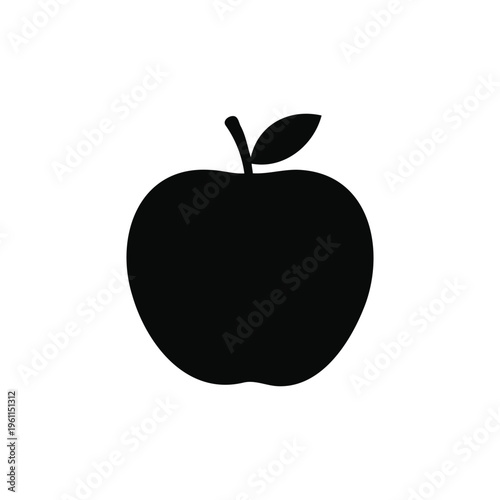 Apple silhouette vector flat illustration design.