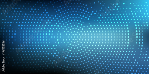 Abstract Blue Digital Halftone Circular Network Background