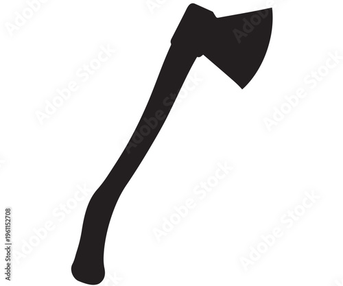 axe silhouette vector set - black and white hatchet and battle axe icons .