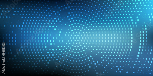 Abstract Blue Digital Halftone Circular Network Background