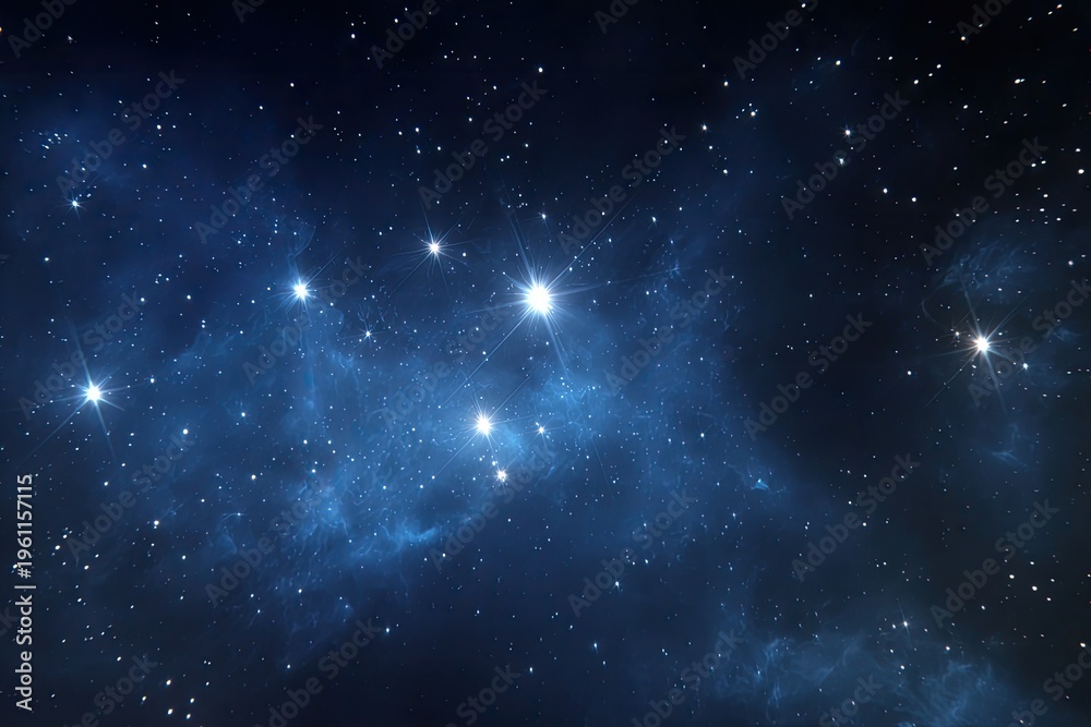 Naklejka premium Vast Cosmic Nebula with Bright Stars and Deep Space Expanse.