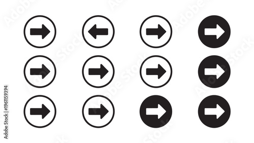 Directional arrow circle icons