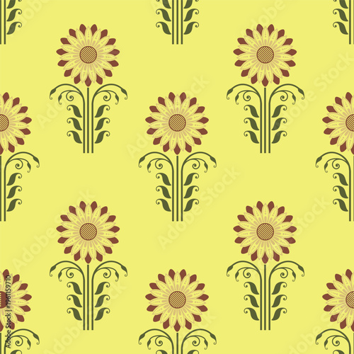 floral wallpaper patterns or textile designs often used for backgrounds, fabrics, or wrapping paper