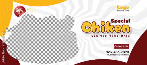 Restaurant Facebook Cover Template | Food Business Promotion Banner for Social Media