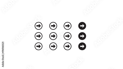 Directional arrow circle icons